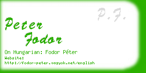peter fodor business card