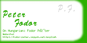 peter fodor business card